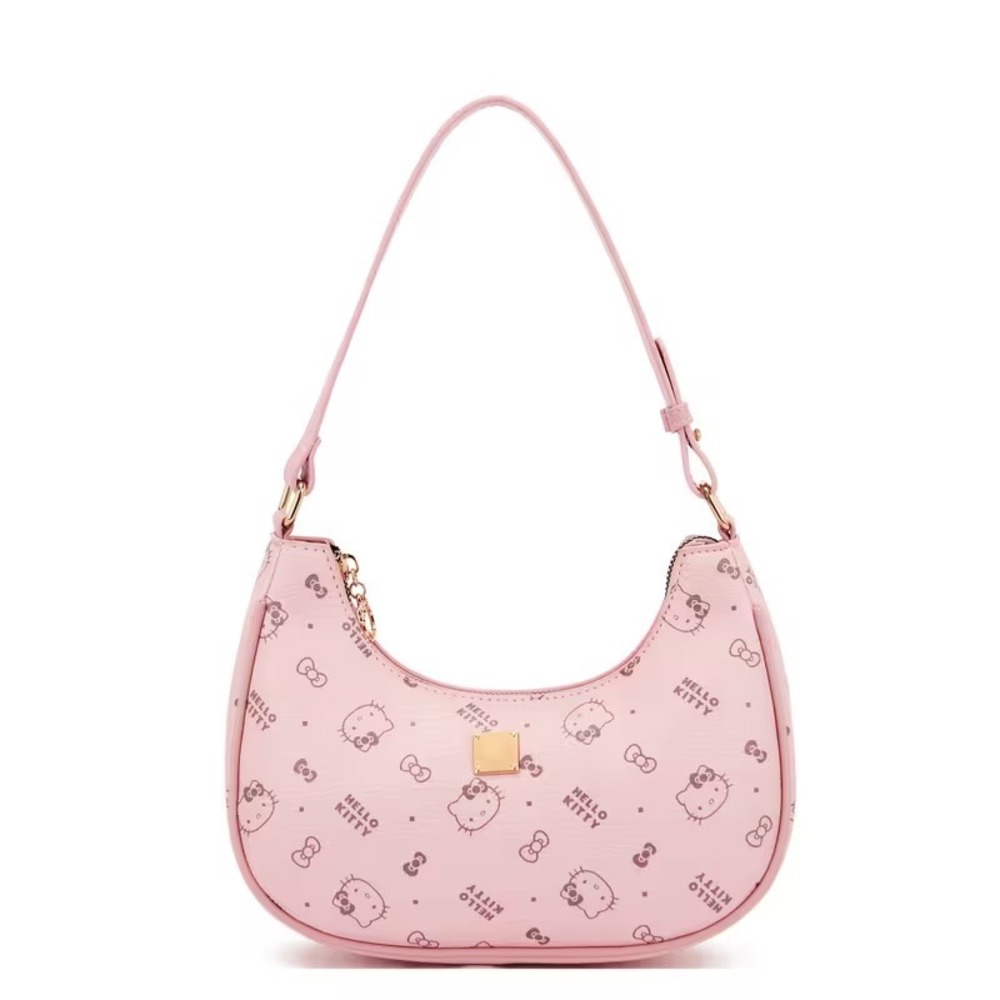 NEW Hello Kitty Pink Crescent Shoulder Bag Y2K Kawaii Mini‎ Handbag Sanrio Purse
